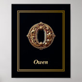 Luxury Baroque Letter O Monogram Poster  (Vorne)