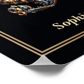 Luxury Baroque Letter S Monogram Poster  (Ecke)