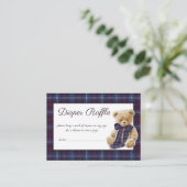 Luxury Bear Baby Shower Diaper Raffle Begleitkarte (Stehend Vorderseite)