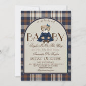 Luxury Bear Preppy Girl Baby Shower Einladung (Vorderseite)