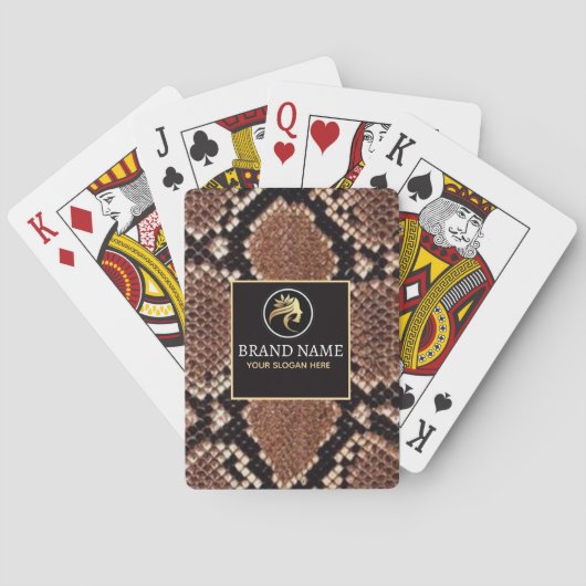Luxury Beauty Branding Brown Python Snake Skin Spielkarten (Rückseite)