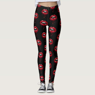 Luxury Beauty Glam Roter Tropfen Tränende Lippen Leggings