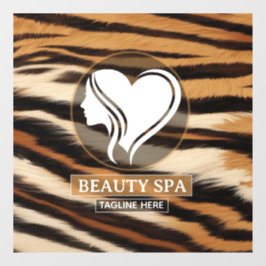 Luxury Beauty Spa Logo Elegant Tiger Print Salon  Fensteraufkleber