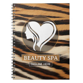 Luxury Beauty Spa Logo Elegant Tiger Print Salon  Notizblock