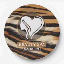 Luxury Beauty Spa Logo Elegant Tiger Print Salon  Pappteller