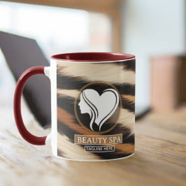 Luxury Beauty Spa Logo Elegant Tiger Print Salon  Tasse