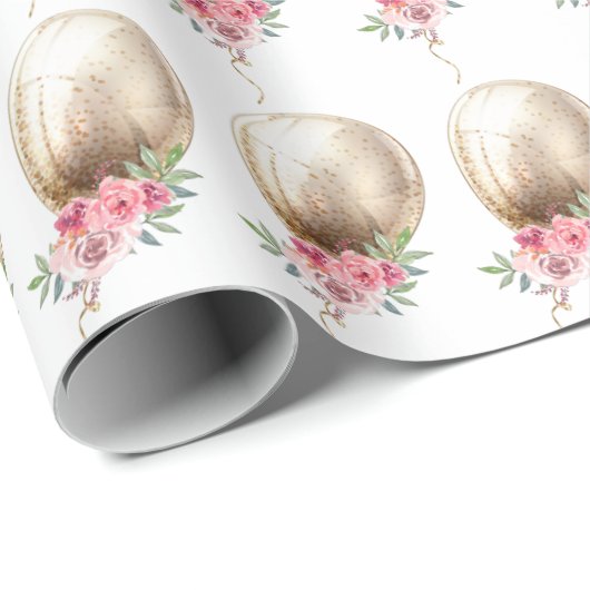 Luxury Beige Balloon Glitzer Party Geschenkpapier (Rolleneckpunkt)