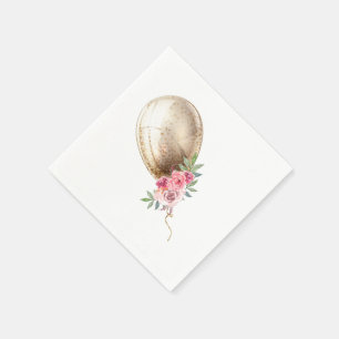 Luxury Beige Balloon Glitzer Party Napkins Serviette