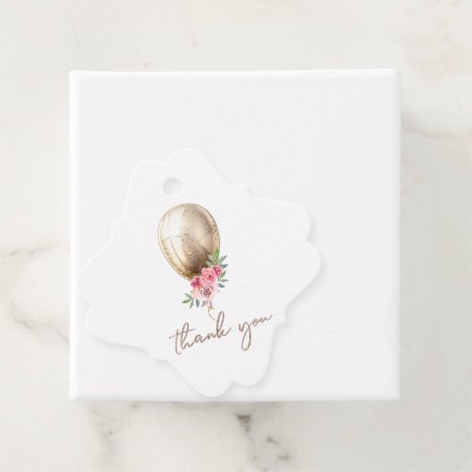 Luxury Beige Balloon Glitzer Vielen Dank Geschenkanhänger (Beispiel)