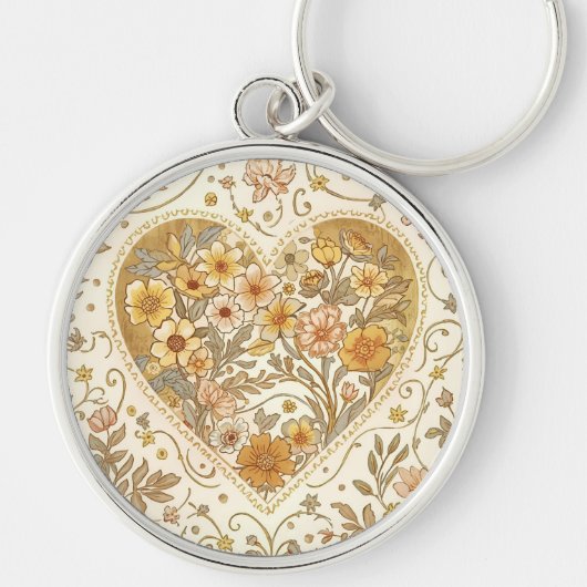 Luxury, , Beigi Gold ,Love Heart , Valentine's Day Schlüsselanhänger (Vorne)