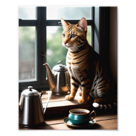 Luxury Bengal Cat Portrait by Window Fotodruck