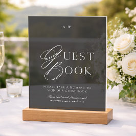 Luxury Black Acrylic Guest Book Sign Acrylschild