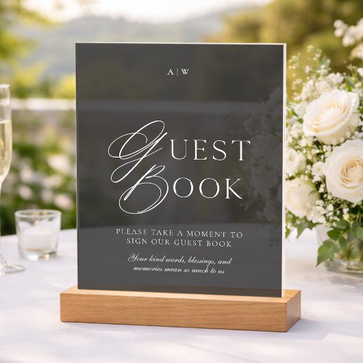 Luxury Black Acrylic Guest Book Sign Acrylschild