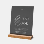 Luxury Black Acrylic Guest Book Sign Acrylschild (Winkel)