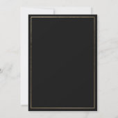 Luxury black and gold floral Wedding Einladung (Rückseite)