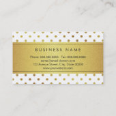 Luxury Black and Gold Glitzer Polka Dots Visitenkarte (Rückseite)