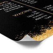 Luxury Black and Gold Lash Tech Price List  Poster (Ecke)