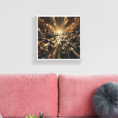 Luxury Black and Gold Liquid Marble - Modern Abstr Leinwanddruck (Insitu (Wohnzimmer))