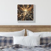 Luxury Black and Gold Liquid Marble - Modern Abstr Leinwanddruck (Insitu (Schlafzimmer))