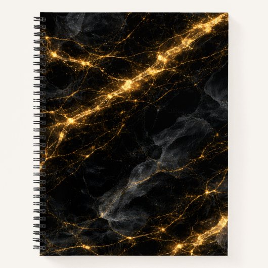 Luxury Black and Gold Marble Spiral Notebook Notizblock (Vorderseite)