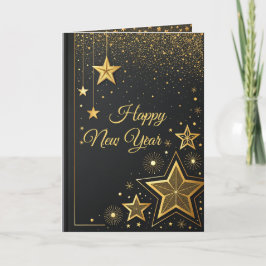 Luxury Black and Gold New Year Greeting Card Karte