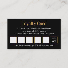 Luxury black and gold PMU Loyalty Card Treuekarte