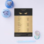 Luxury Black and Gold Salon Price List Flyer (Einzeln)