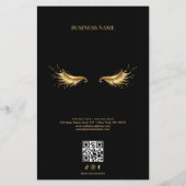 Luxury Black and Gold Salon Price List Menu Flyer (Hinten)
