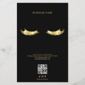 Luxury Black and Gold Salon Price List Menu Flyer (Hinten)