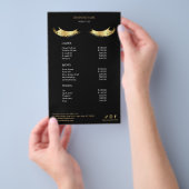 Luxury Black and Gold Salon Price List Menu Flyer (Handgriff)