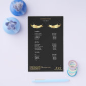 Luxury Black and Gold Salon Price List Menu Flyer (Einzeln)