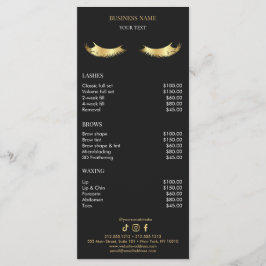Luxury Black and Gold Salon Price List Menükarte