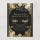 Luxury Black and Gold Wedding Invitation - Elegant Postkarte (Vorderseite)