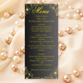 Luxury Black and Gold Wedding Menu Card Menükarte