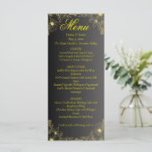 Luxury Black and Gold Wedding Menu Card Menükarte (Stehend Vorderseite)