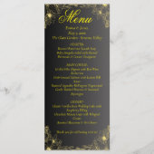 Luxury Black and Gold Wedding Menu Card Menükarte (Vorderseite)