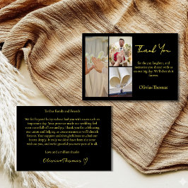 Luxury Black and Gold Wedding Thank You Template Dankeskarte