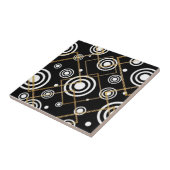Luxury Black and White CirclesGold Chain Geometric Fliese (Seite)
