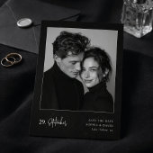 Luxury Black and White Photo Minimalist Wedding Save The Date