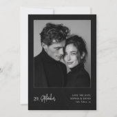 Luxury Black and White Photo Minimalist Wedding Save The Date (Vorderseite)