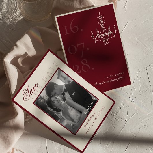 Luxury Black and white Photo Save the Date Einladung