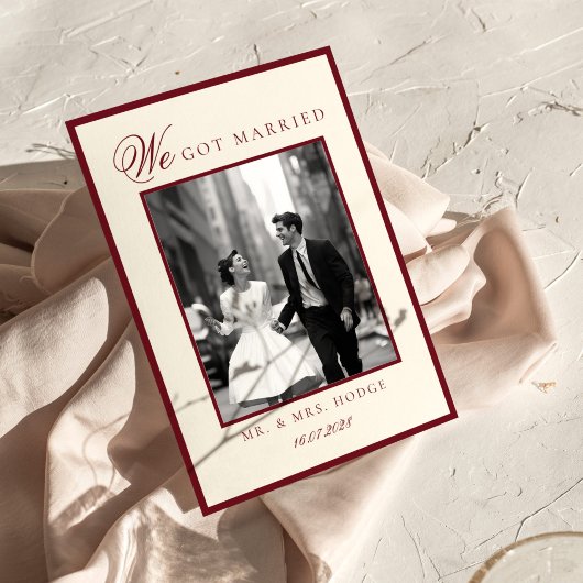 Luxury Black and white photo Wedding Announcement Einladung