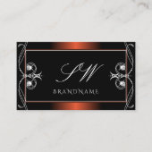Luxury Black Copper Sparkle Jewels Monogram Verzie Visitenkarte (Vorderseite)