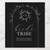 Luxury Black Elegant Bridesmaid Vorschlag Weinetikett (Einzelnes Label)