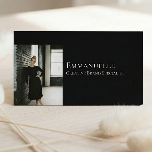 Luxury Black Elegant Photo Layout Real Estate Visitenkarte