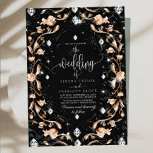 Luxury Black Floral Diamonds Wedding