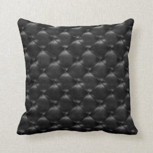Luxury Black Glam Tufted Leather Opulent Glam Kissen