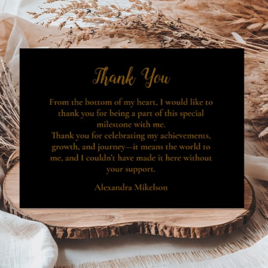 Luxury Black Gold 50 & Fabulous Birthday Dankeskarte