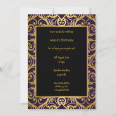 LUXURY BLACK GOLD ABSTRAKTER GEBURTSTAG EINLADUNG (Vorderseite)
