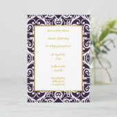 LUXURY BLACK GOLD ABSTRAKTER GEBURTSTAG EINLADUNG (Stehend Vorderseite)